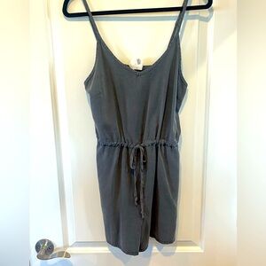 Wishlist Gray Sleeveless Romper with Drawstring Waist
